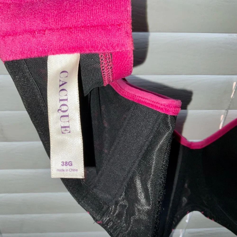 CACIQUE HOT PINK HEARTS 38 G LIGHTLY LINED BRA - Picture 8 of 8